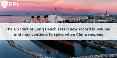 The US Port of Long Beach sets a new record in volume and may continue to spike when China reopens